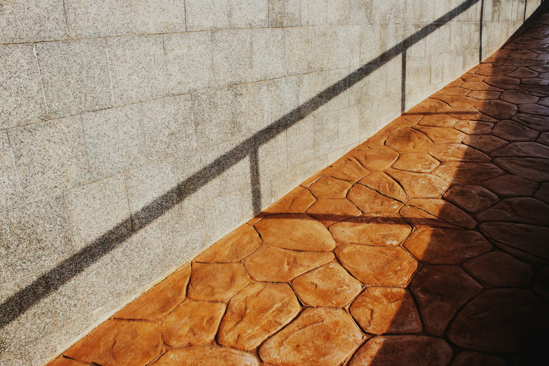 Stamped concrete with slate pattern and color stain in Huntsville, AL